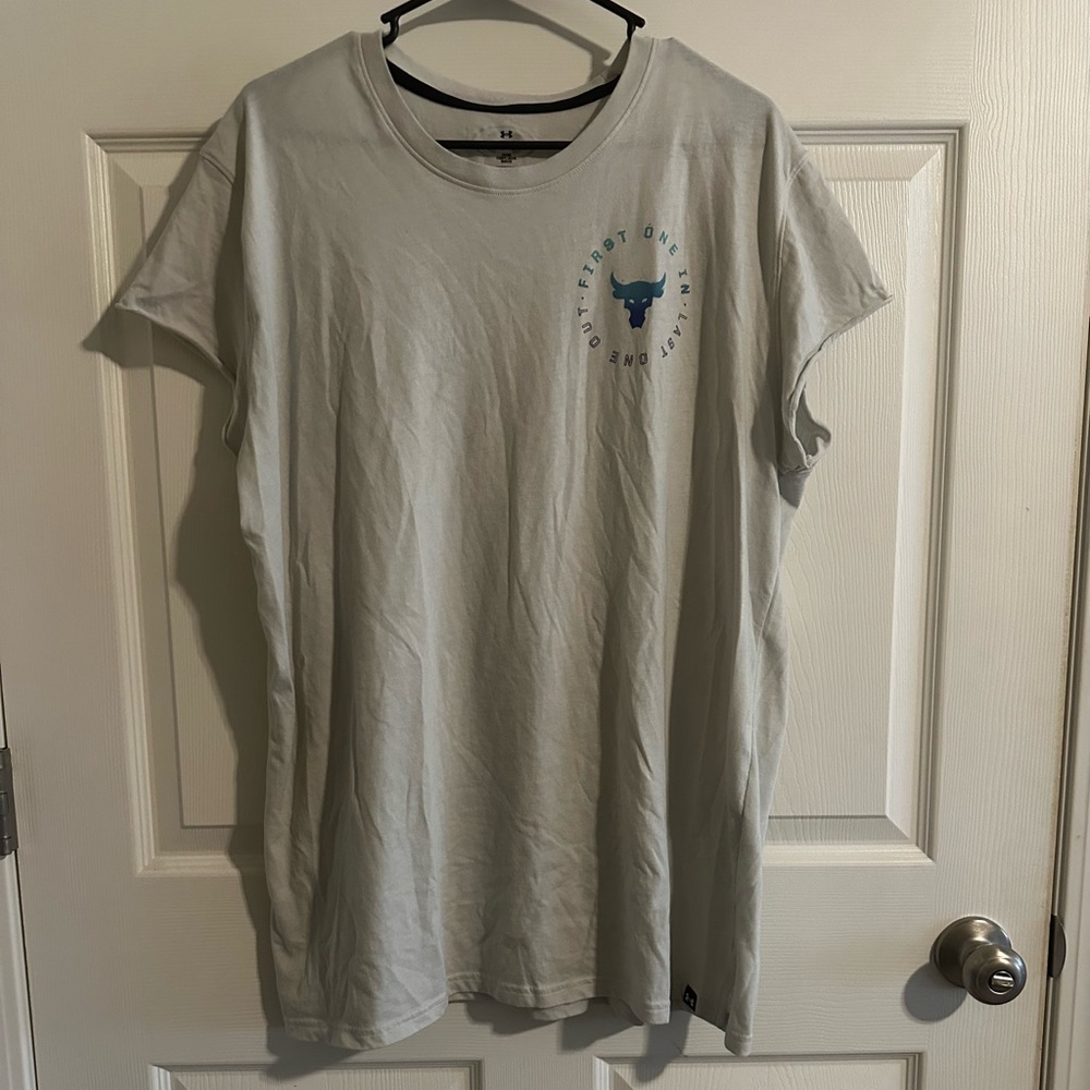 Under Armour Project Rock Cap Sleeve T-shirt Size 2XL, color: white